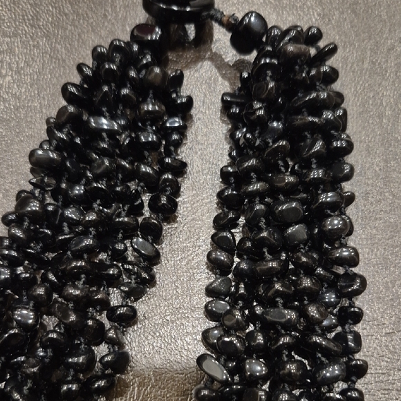 Black Onyx Necklace 8 Strand - Picture 2 of 6
